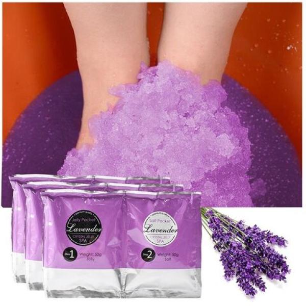 LAVENDER 4 in 1 Foot Care Set Food Soak, Scrub, Mud Mask, Lotion